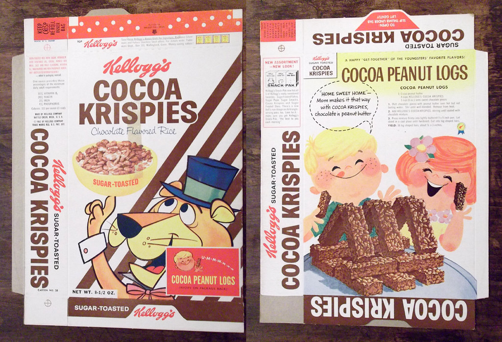 Vintage Kellogg's Cocoa Krispies Cereal Box Snaggletooth