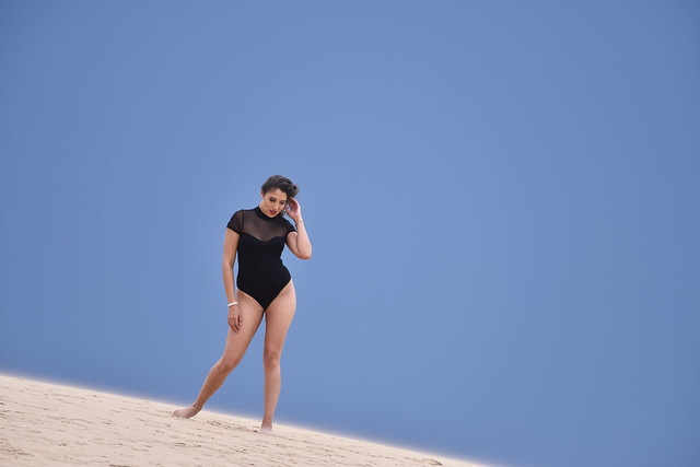 Dina Reyes at the dunes