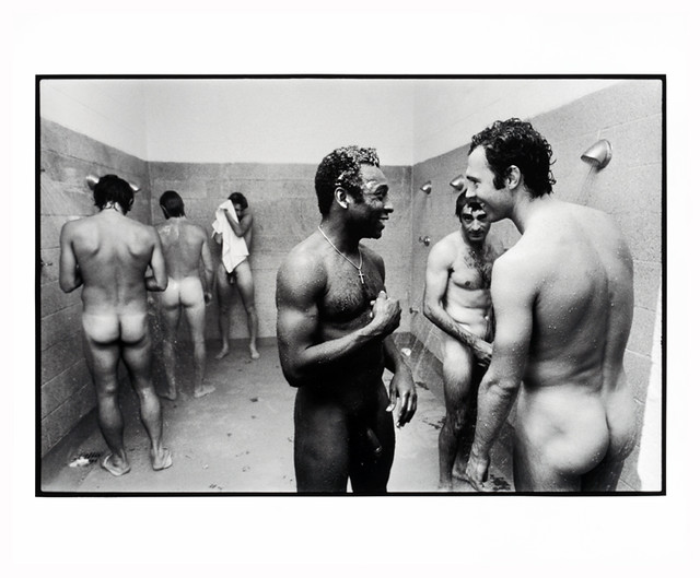 Hinz, V.-Pele u.F.Beckenbauer unter der Dusche, F.Lauderdale-1977-silv.gel.pr.-50x60,5
