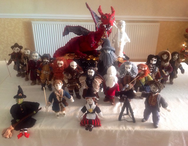 #TheHobbit group tribute # knitted #dolls #figures #JRRTolkien my #copyright photo and Knittted designs