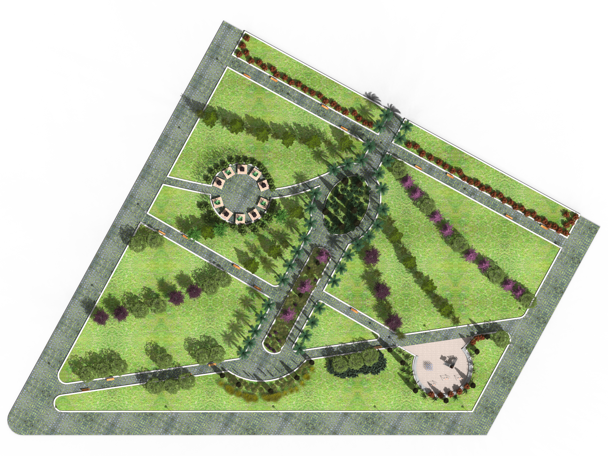Public Square. Rendered plan view