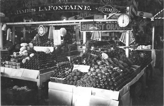Photograph of a Fruit and Vegetable Stand in Center Market, 02/18/1915