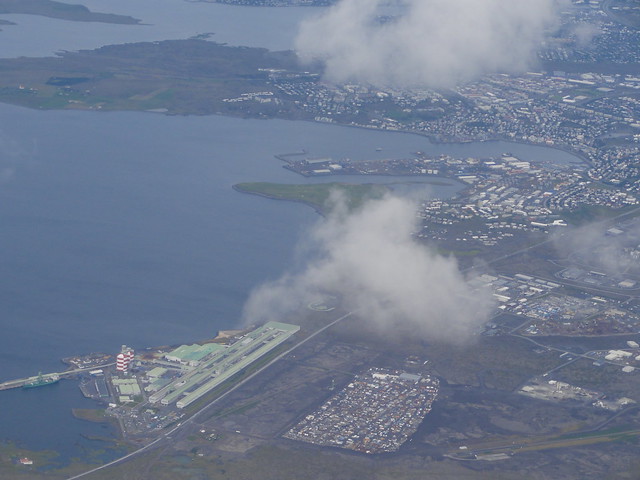 Reykjavík seen from a plane