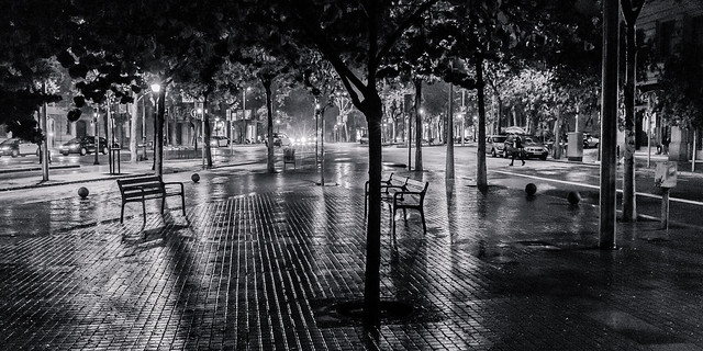 Rainy night in Barcelona