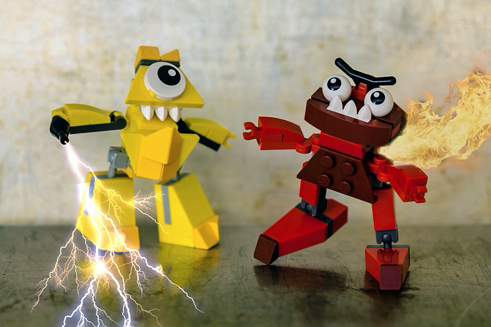 Lego Mixels Electroid Teslo & Infernite Zorch.