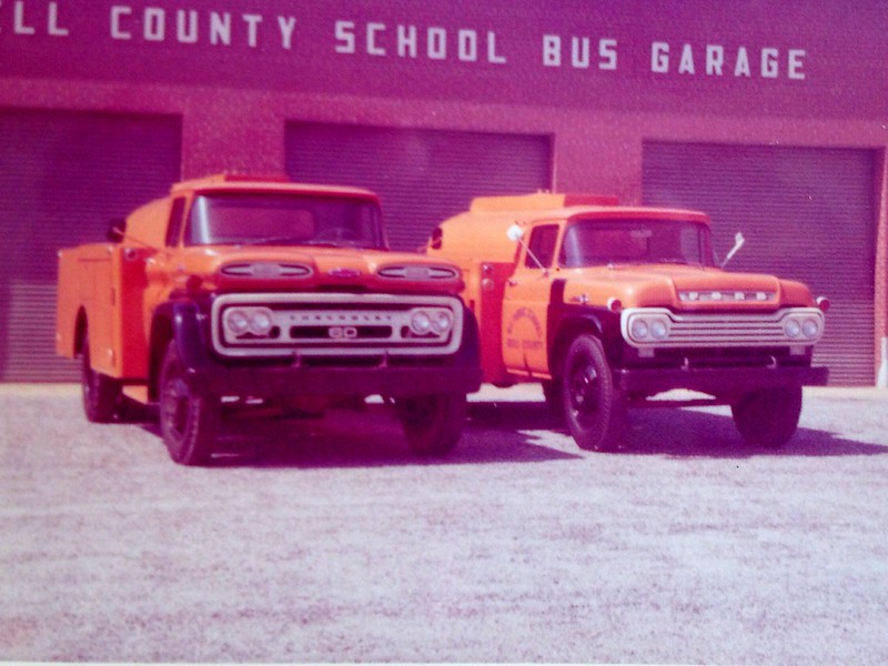 1961 Chevrolet and 1959 Ford Fuel Trucks for School Bus Garage in NC
