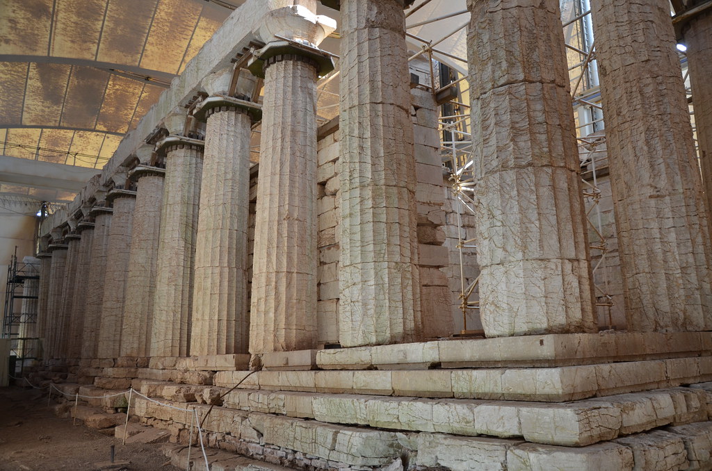 The Temple of Apollo Epikourios at Bassae, east colonnade, Arcadia, Greece