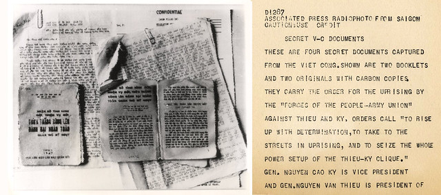 VIETNAM WAR PHOTO - SECRET V-C DOCUMENTS