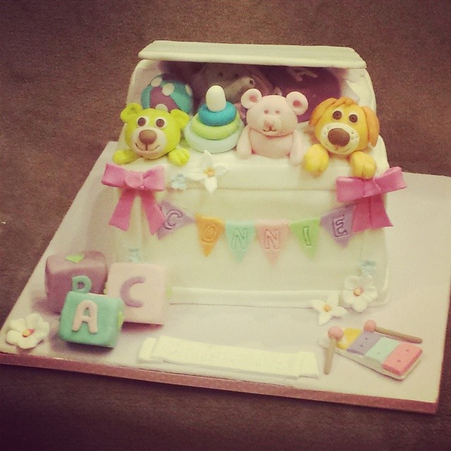 Toy box christening cake