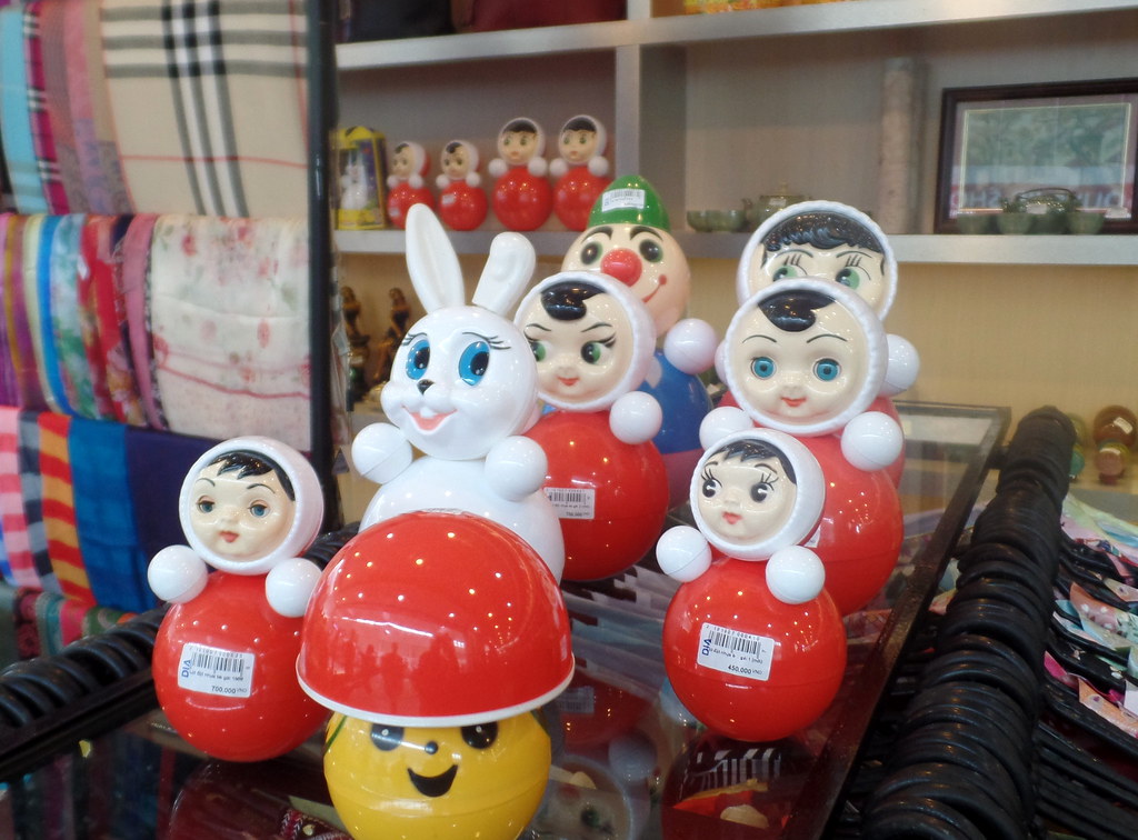 Familiar faces at a souvenir shop