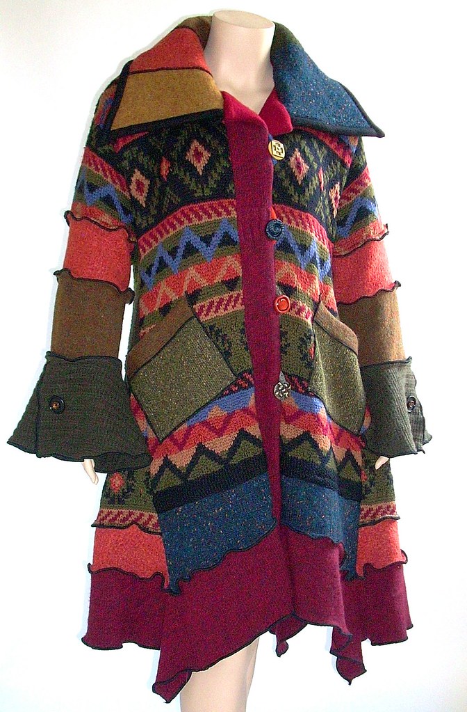 Sweater Coat, Autumn Tones in Indian Blanket Pattern, Size… | Flickr
