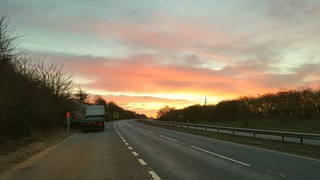 Sunrise down the road today on the A47