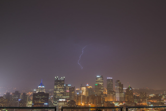 Lightning over Pittsburgh from Mt. Washington in the Spring 2014 012