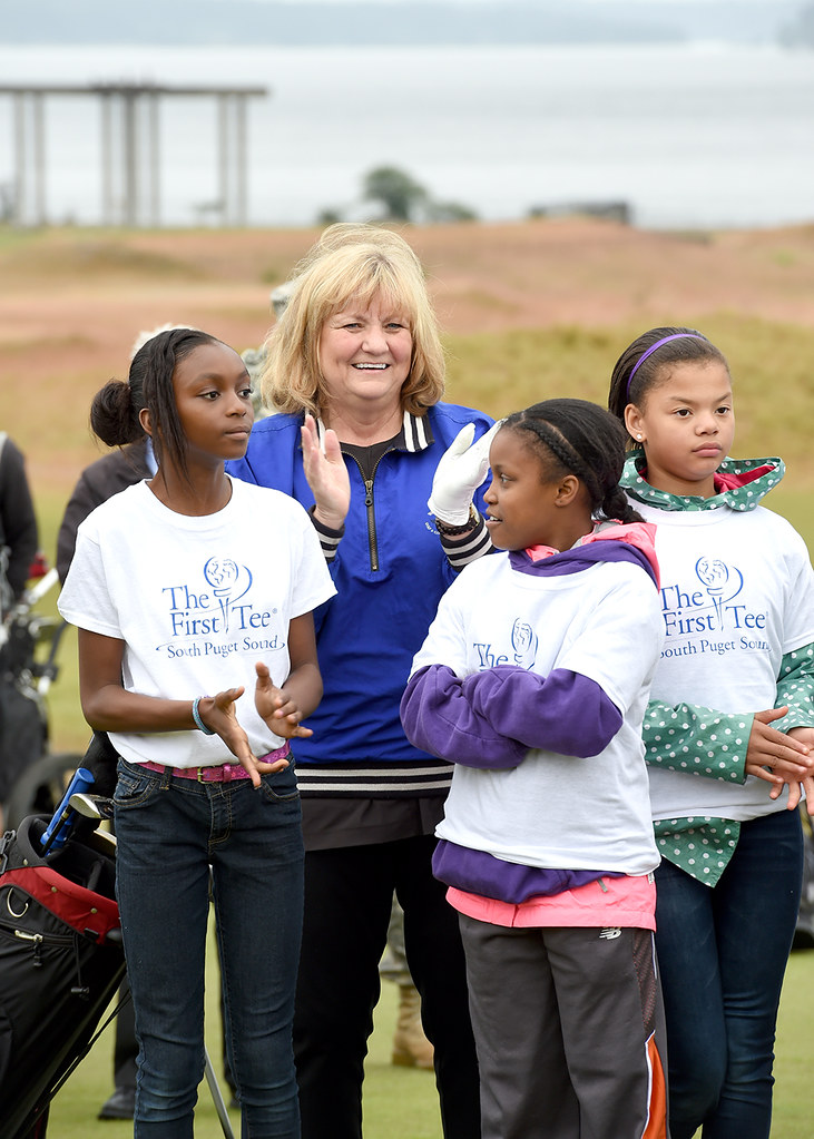 First Lady Trudi Inslee joined First Tee students at the US Open kickoff event