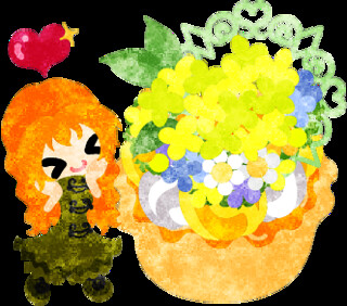 春のフリーのイラスト素材 可愛い女の子と黄色い花のタルト Free Illustration Of Spring Flickr