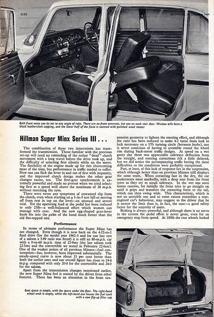 Hillman Super Minx Series 3 Road Test 1964 (3)