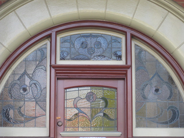 Art Nouveau Stained Glass Detail of 