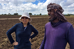 IFPRI researcher Xinshen Diao interviewing an Ethiopian farmer