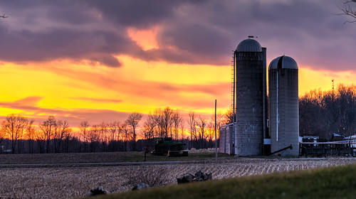 goshen hdr indiana nikon nikond5300 outdoor clouds evening farm field geotagged rural sky sunset tree trees unitedstates