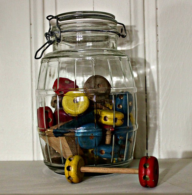 Jar of  Vintage Tinker Toys