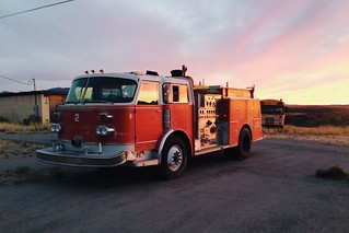 Fire Truck Sunset