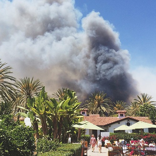 Knowing that black smoke mostly likely came from a home burning was nauseating to watch. Stay safe San Diegans. #pointsettiafire | by Lindsey Garrett