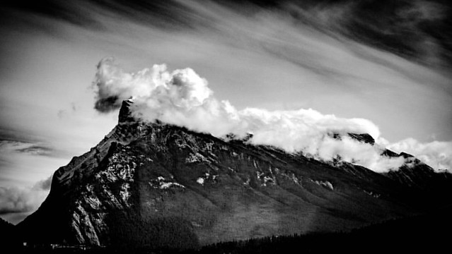 Rocky mountains  #canada #mountains #clouds #blackandwhite #sky #rockymountains