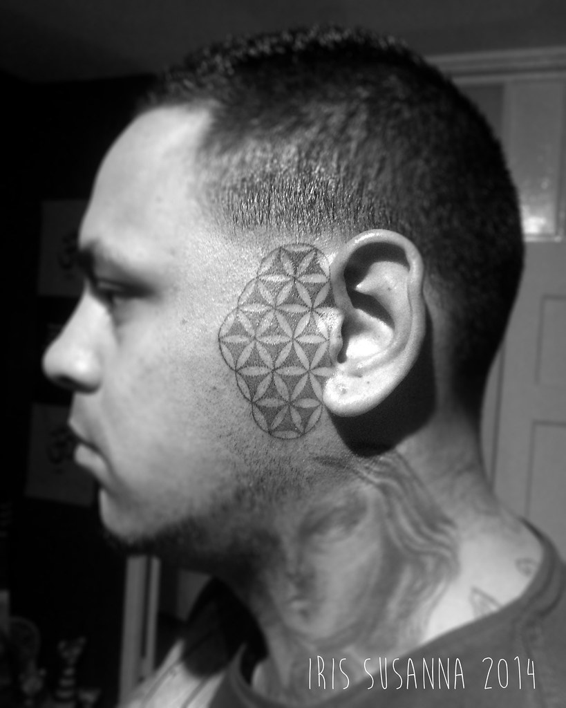 Dot work mandala and flower of life tattoo  Tattoogridnet