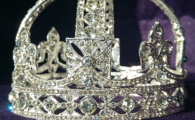 Queen Victoria's small diamond crown, copy fake replica faux, The Crown Jewels, Tower of London.