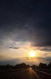 #sunset #soresina #ontheroad #road #clouds #sky #sun #italia