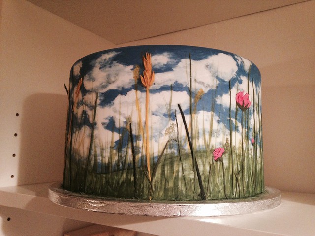 Wild flower field cake