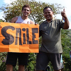 Honored to get a happiness headband and a signature SMile signboard photo with Kyle @becomingfilipino