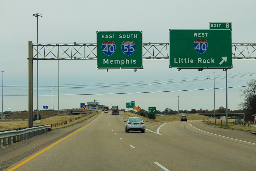 I-55 South - Exit 8 - Interstate 40 West