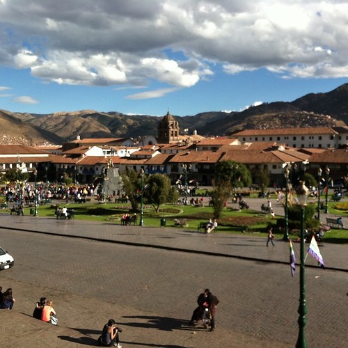 #kvpperu Lunch with a view of Plaza de Armas. Coca Sours at Limo in #Cusco