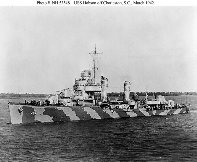 he USS Hobson off Charleston
