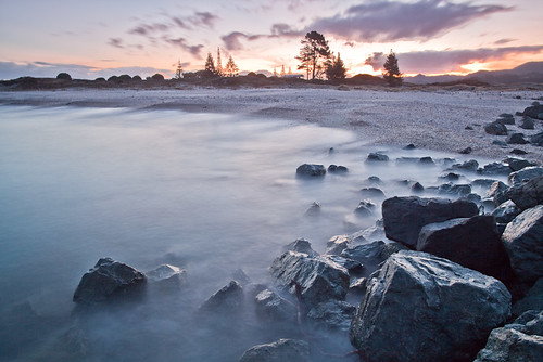 sunset newzealand beach rocks waves dusk auckland omahabeach matakana