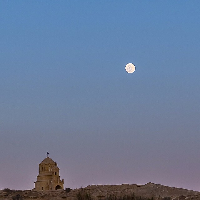 Yesterday's full-moon was fitting for this minimalist photograph at the #Baptism Site.