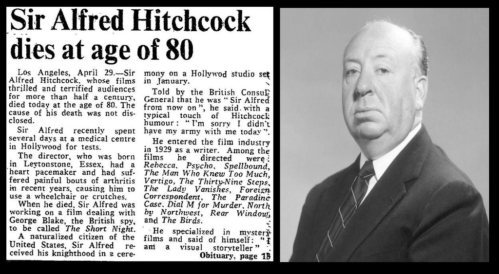 29th April 1980 - Death of Alfred Hitchcock | Bradford Timeline | Flickr