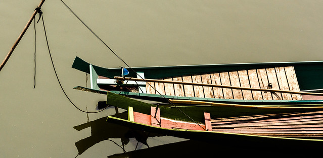 Mekong river boats. Laos