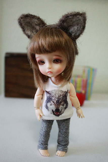 Wolf Ear and Cardigan Outfit
