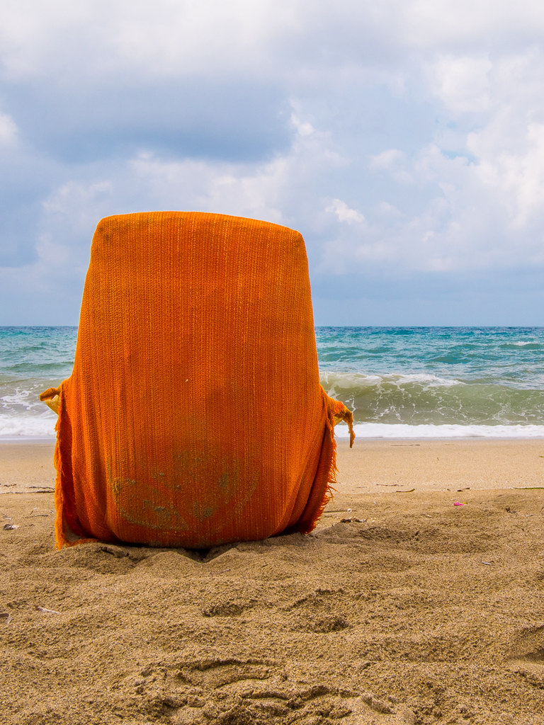 orange beach chair