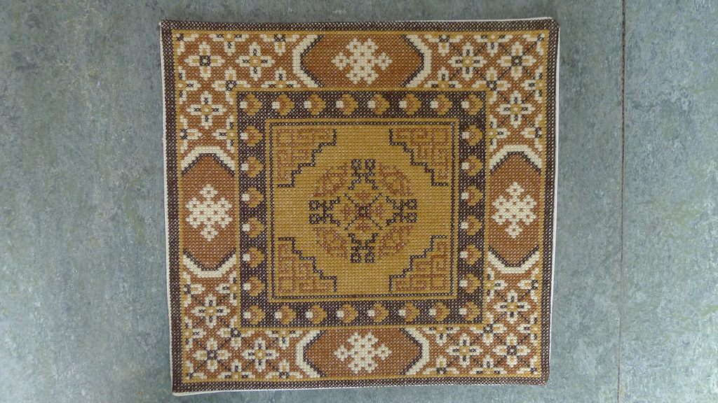 Mongolian rug carpet cross stitch embroidered by me dollho… | Flickr