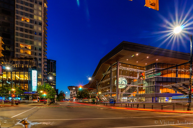 Vancouver Convention Center at blue hour