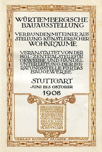 Titelblatt des Kataloges der würtenbergischen Bauausstellung 1908 in Stuttgart