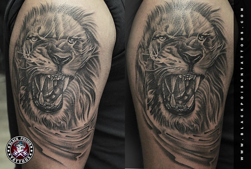 Roaring Lion Tattoo | by blackpoisontattoos