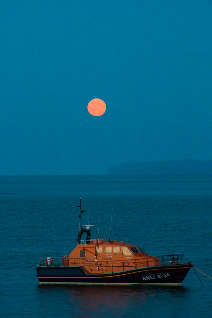 Moelfre Lifeboat in Moonlight, Anglesey