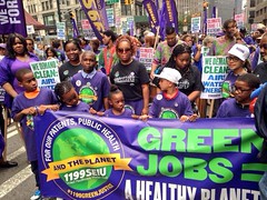 Following the meeting organised by the Trade Unions for Energy Democracy, participants joined in the People's Climate March where over 400,000 people demonstrated in the streets of New York on 21 September 2014.
