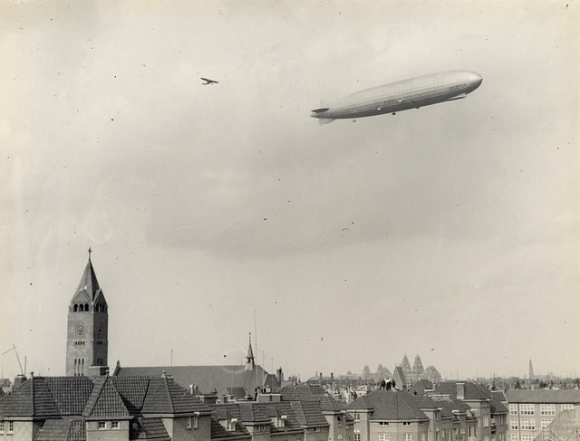 Zeppelin above Amsterdam in 1930