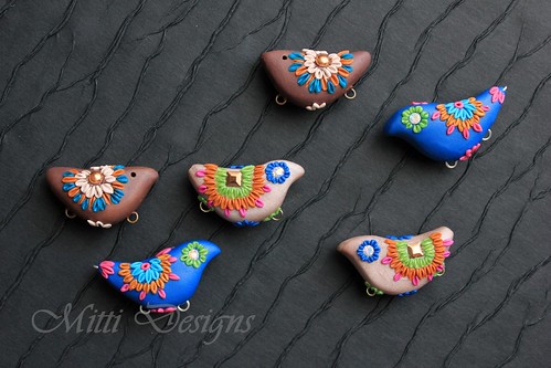 fetish bird beads Indian open wing