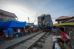 Train Coming Through Market